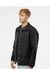 Independent Trading Co. EXP99CNB Mens Water Resistant Snap Down Coaches Jacket Black Model Side