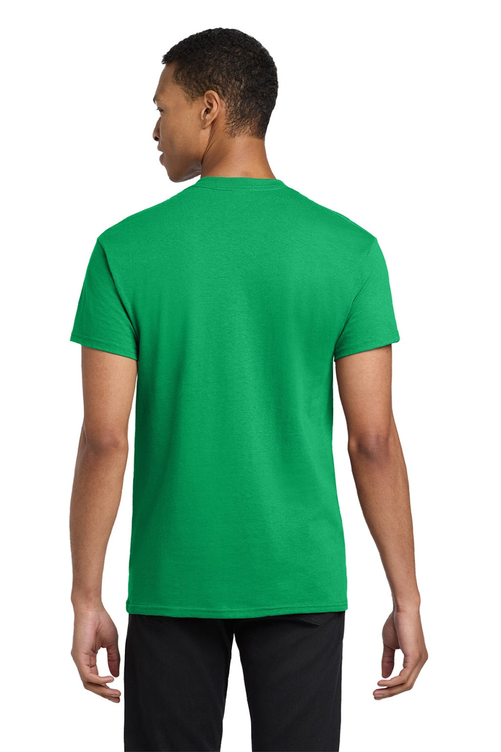 Gildan 5300 Mens Short Sleeve Crewneck T-Shirt w/ Pocket Irish Green Model Back