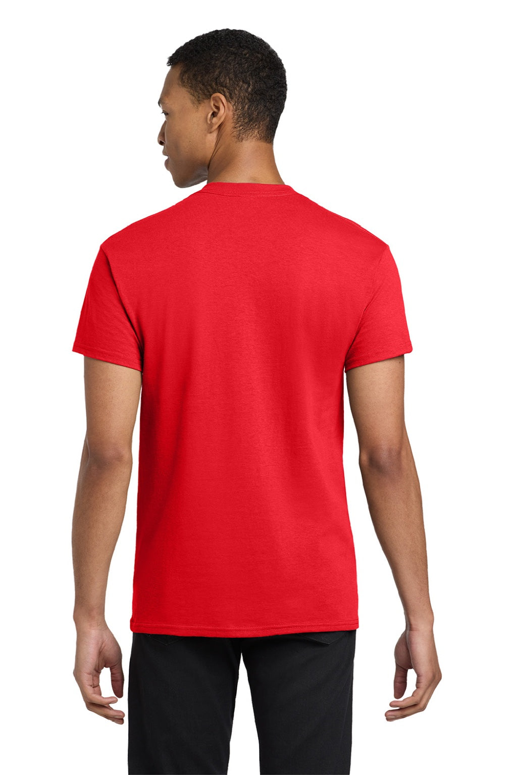 Gildan 5300 Mens Short Sleeve Crewneck T-Shirt w/ Pocket Red Model Back