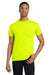 Gildan 5300 Mens Short Sleeve Crewneck T-Shirt w/ Pocket Safety Green Model Front