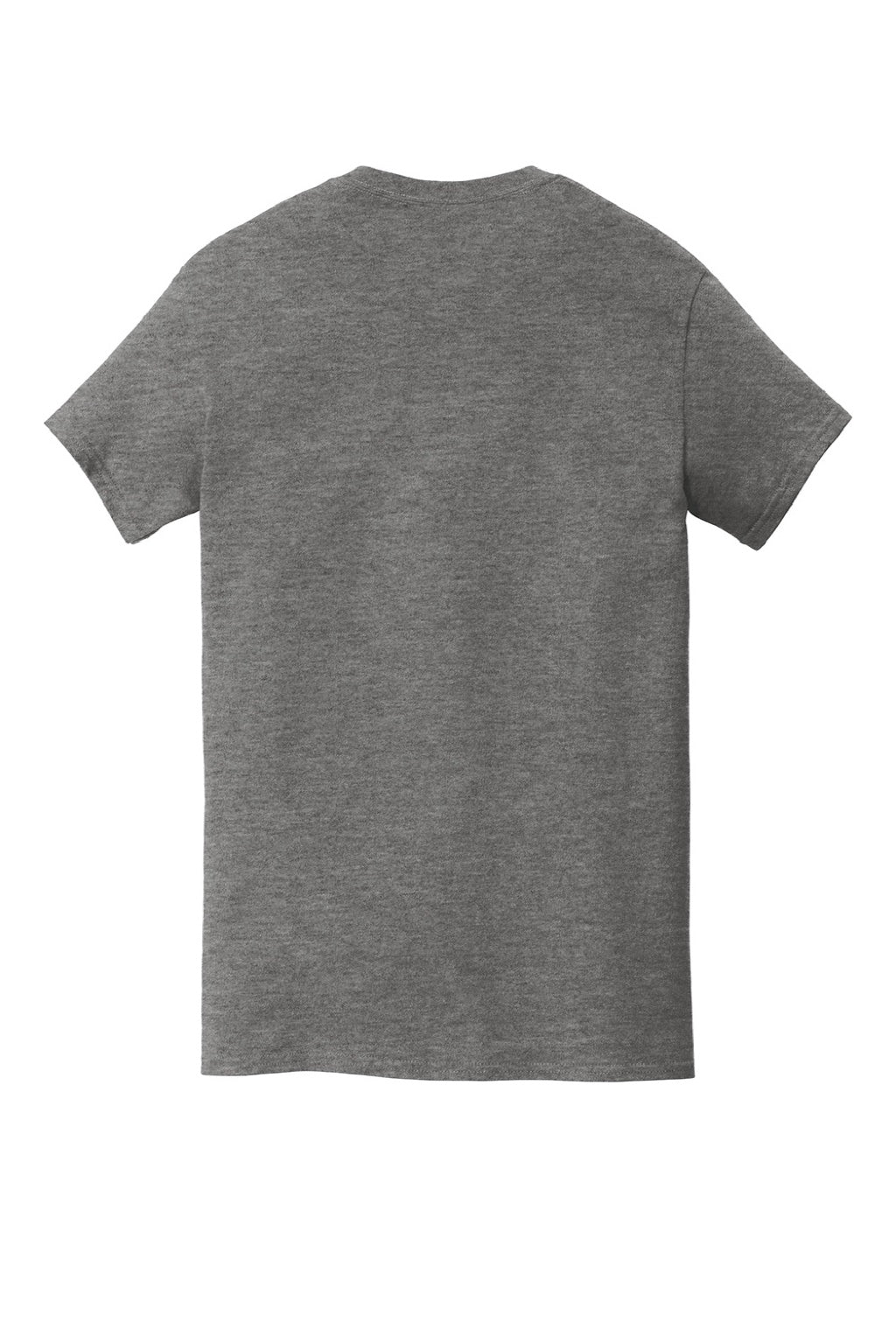 Gildan 5300 Mens Short Sleeve Crewneck T-Shirt w/ Pocket Heather Graphite Grey Flat Back