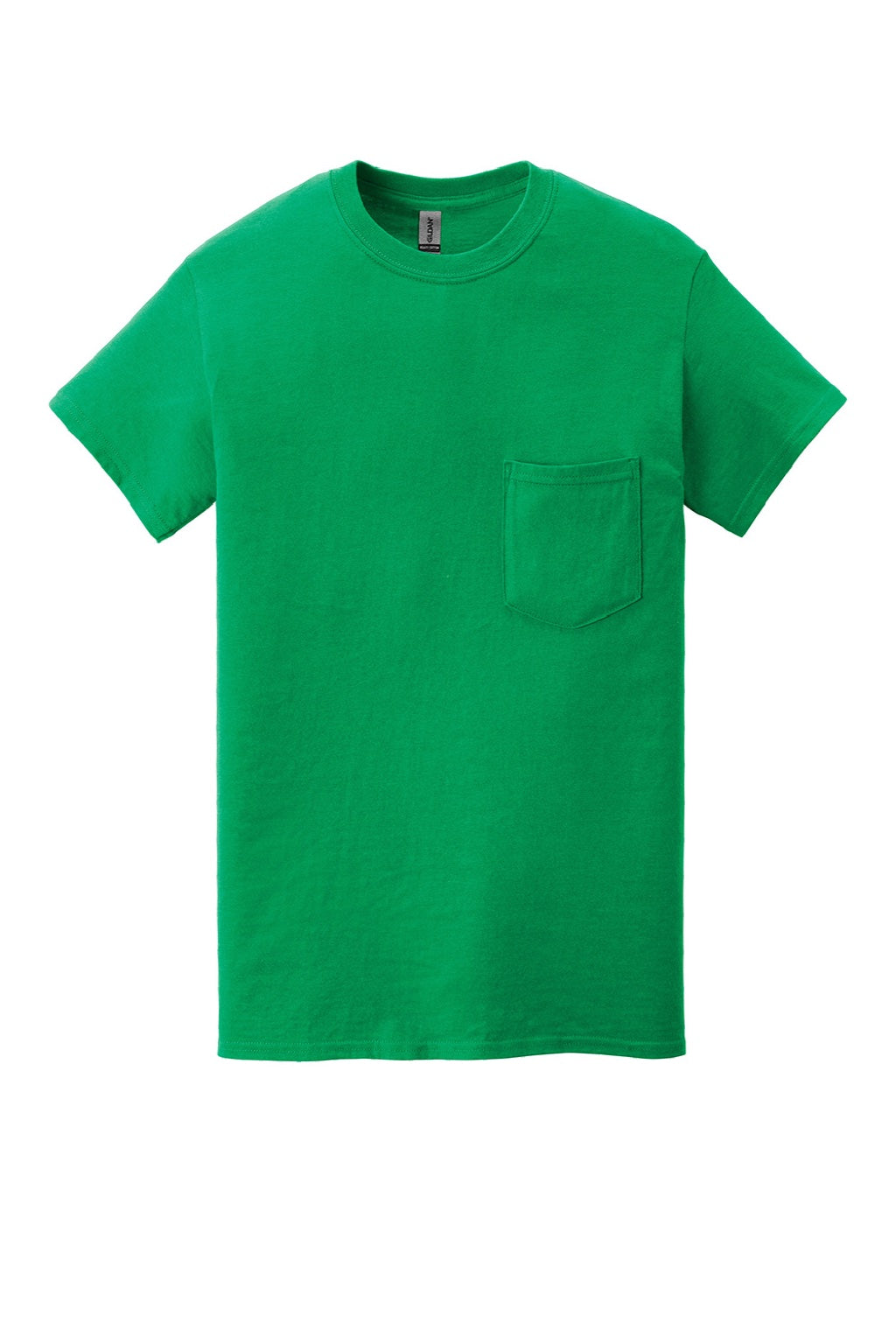 Gildan 5300 Mens Short Sleeve Crewneck T-Shirt w/ Pocket Irish Green Flat Front