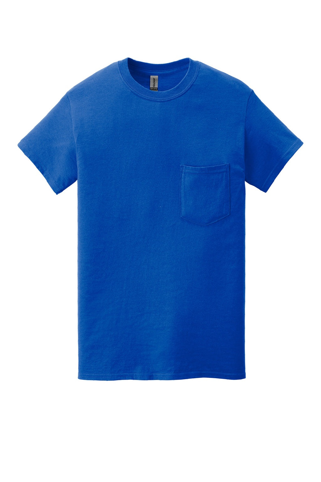 Gildan 5300 Mens Short Sleeve Crewneck T-Shirt w/ Pocket Royal Blue Flat Front