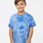 Dyenomite Youth Crystal Tie Dyed Short Sleeve Crewneck T-Shirt - Royal Blue - NEW