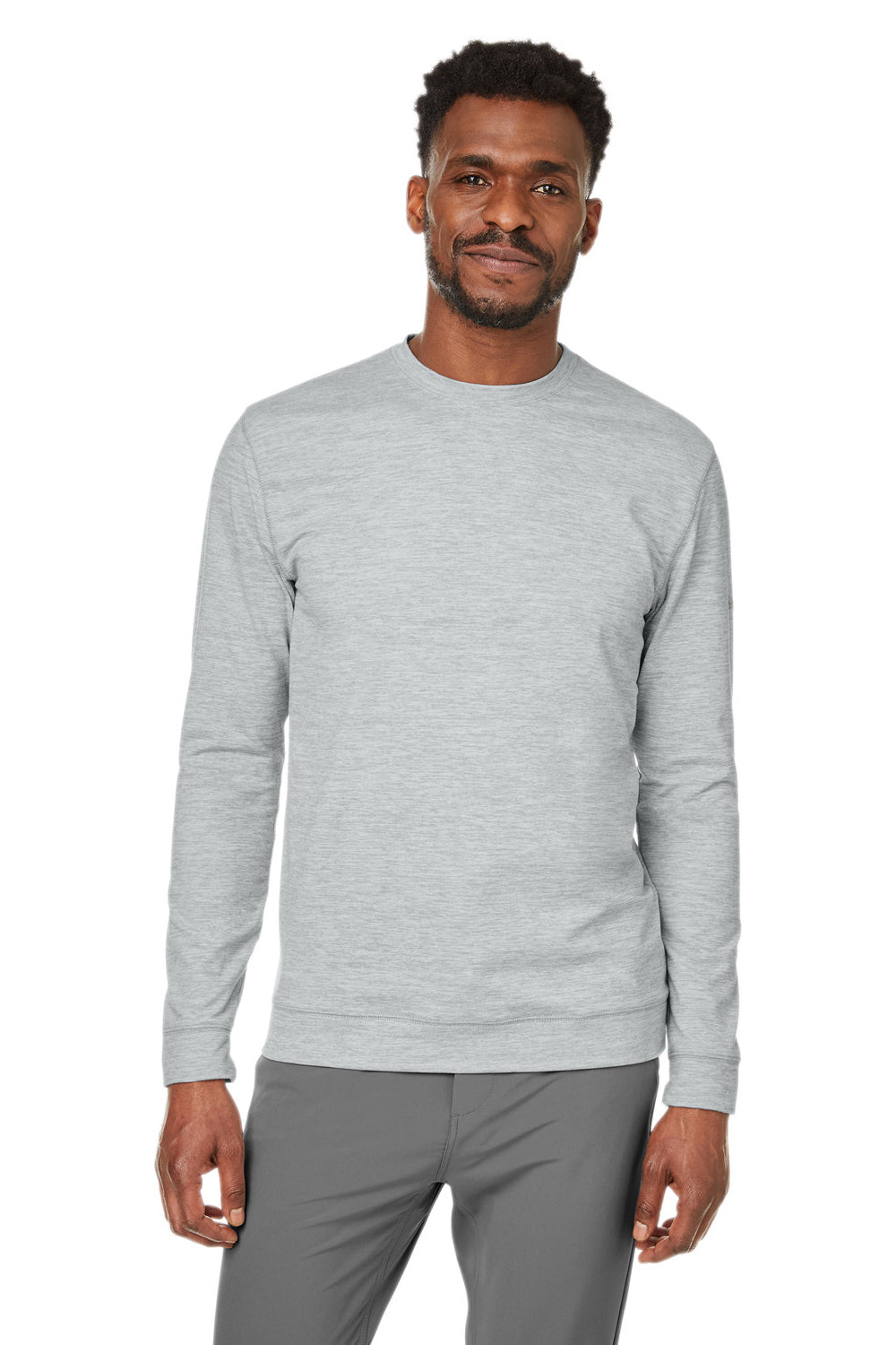 Puma 531279 Mens Cloudspun Moisture Wicking Crewneck Sweatshirt High Rise Grey Model Front