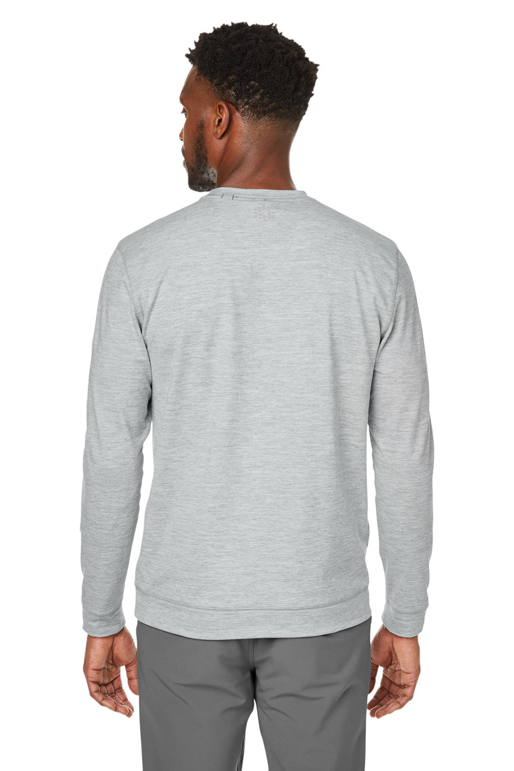 Puma 531279 Mens Cloudspun Moisture Wicking Crewneck Sweatshirt High Rise Grey Model Back