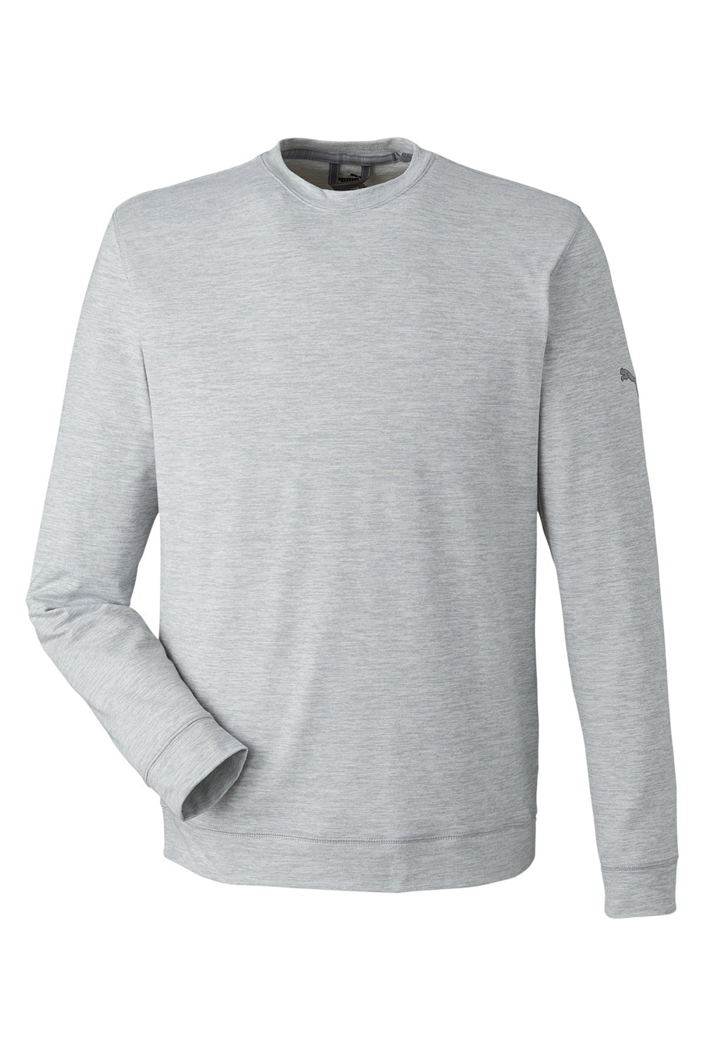 Puma 531279 Mens Cloudspun Moisture Wicking Crewneck Sweatshirt High Rise Grey Flat Front