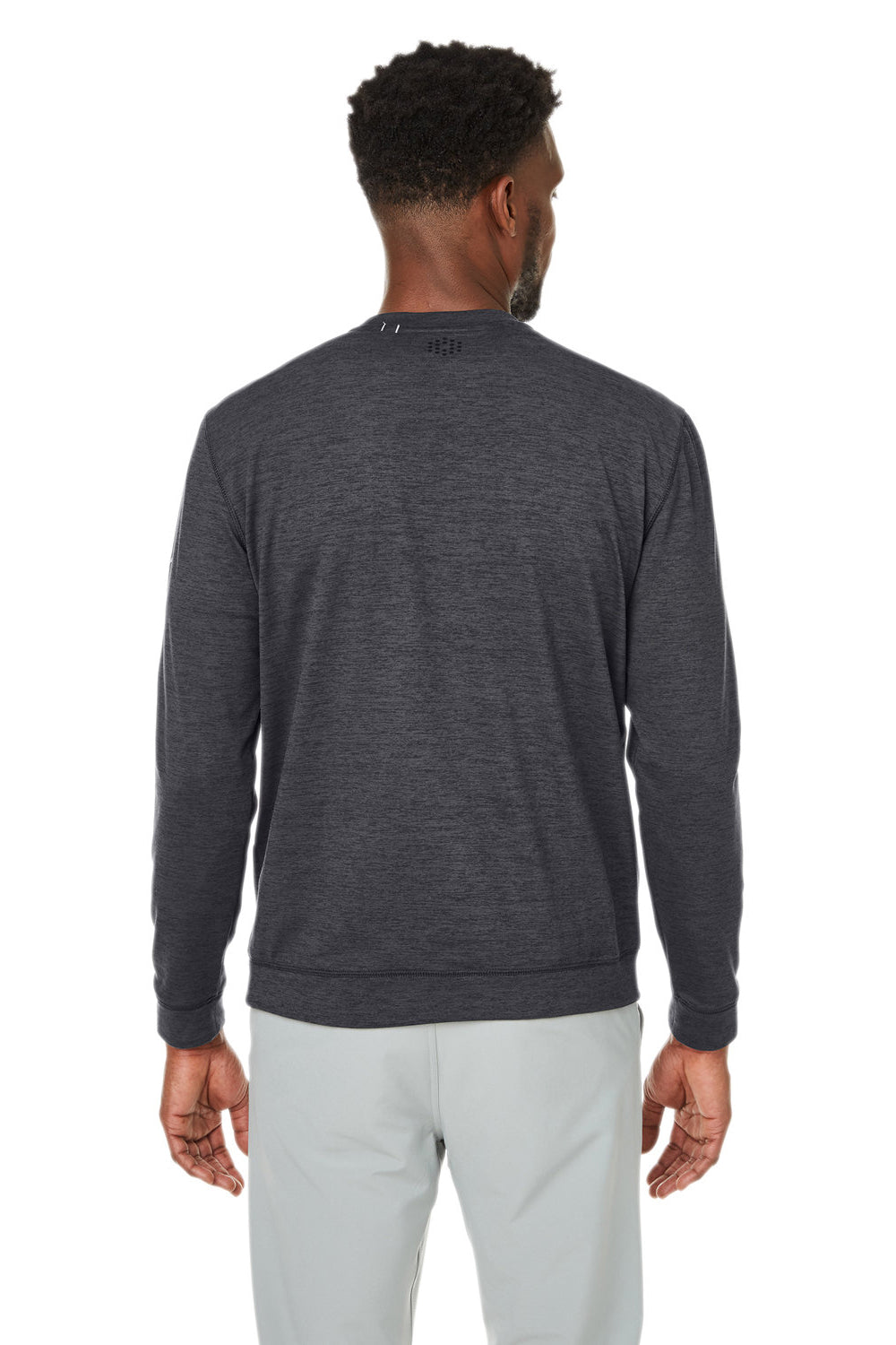 Puma 531279 Mens Cloudspun Moisture Wicking Crewneck Sweatshirt Heather Black Model Back