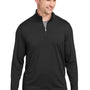 Puma Mens Cloudspun Moisture Wicking 1/4 Zip Sweatshirt w/ Pocket - Black