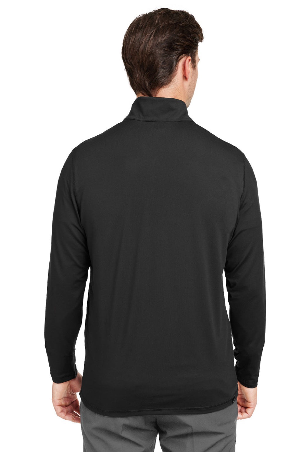 Puma 532016 Mens Cloudspun Moisture Wicking 1/4 Zip Sweatshirt w/ Pocket Black Model Back