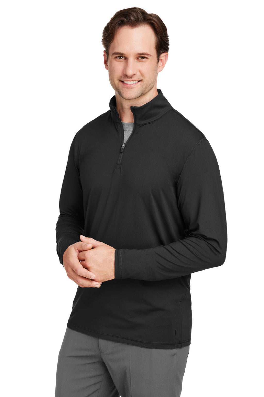 Puma 532016 Mens Cloudspun Moisture Wicking 1/4 Zip Sweatshirt w/ Pocket Black Model 3q