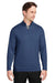Puma 532016 Mens Cloudspun Moisture Wicking 1/4 Zip Sweatshirt w/ Pocket Heather Navy Blue Model Front