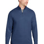 Puma Mens Cloudspun Moisture Wicking 1/4 Zip Sweatshirt w/ Pocket - Heather Navy Blue