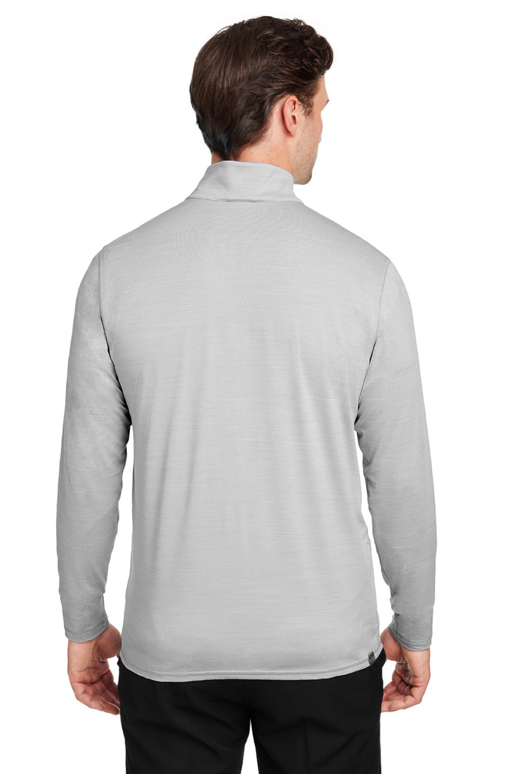 Puma 532016 Mens Cloudspun Moisture Wicking 1/4 Zip Sweatshirt w/ Pocket Heather High Rise Grey Model Back