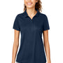 Puma Womens Gamer Moisture Wicking Short Sleeve Polo Shirt - Navy Blue - Closeout