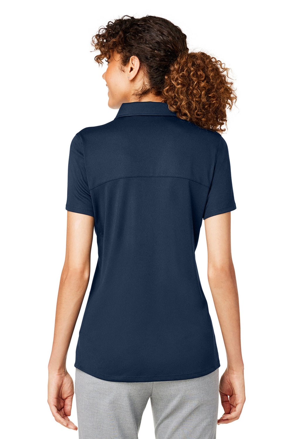 Puma 532989 Womens Gamer Moisture Wicking Short Sleeve Polo Shirt Navy Blue Model Back