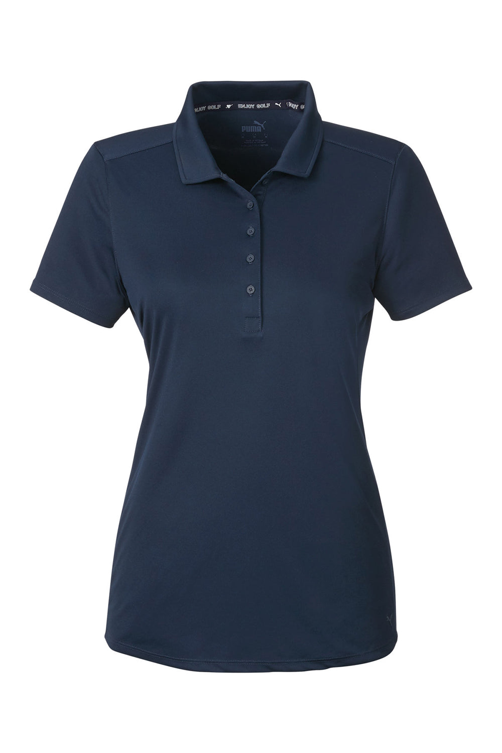 Puma 532989 Womens Gamer Moisture Wicking Short Sleeve Polo Shirt Navy Blue Flat Front
