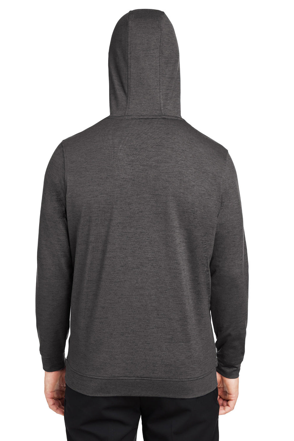 Puma 534527 Mens Cloudspun Moisture Wicking Hooded Sweatshirt Hoodie w/ Pouch Pocket Heather Black Model Back