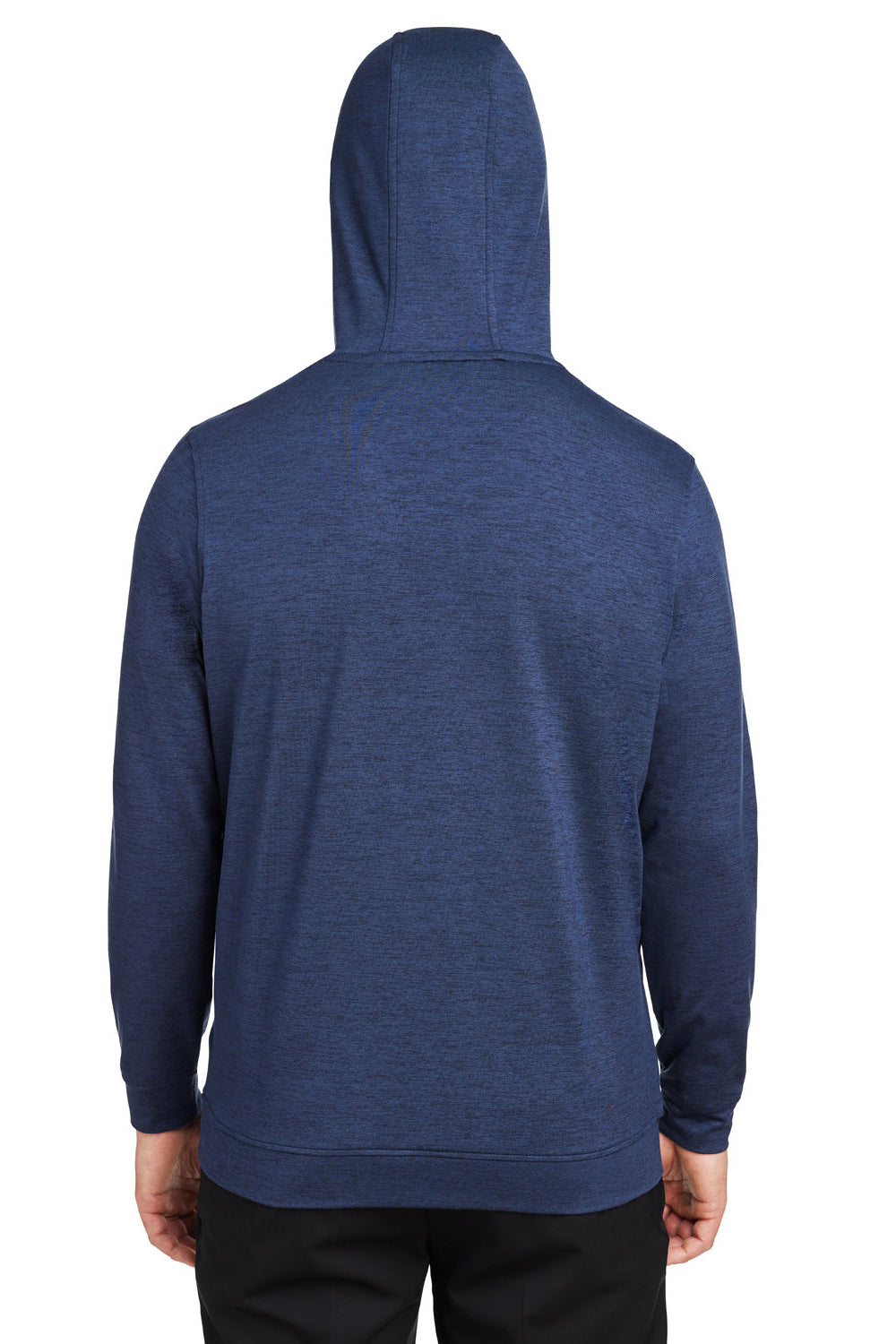 Puma 534527 Mens Cloudspun Moisture Wicking Hooded Sweatshirt Hoodie w/ Pouch Pocket Heather Navy Blue Model Back