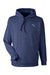 Puma 534527 Mens Cloudspun Moisture Wicking Hooded Sweatshirt Hoodie w/ Pouch Pocket Heather Navy Blue Flat Front