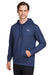 Puma 534527 Mens Cloudspun Moisture Wicking Hooded Sweatshirt Hoodie w/ Pouch Pocket Heather Navy Blue Model 3q