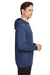 Puma 534527 Mens Cloudspun Moisture Wicking Hooded Sweatshirt Hoodie w/ Pouch Pocket Heather Navy Blue Model Side