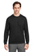 Puma 535500 Mens Cloudspun Moisture Wicking Crewneck Sweatshirt w/ Pocket Black Model Front