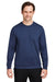 Puma 535500 Mens Cloudspun Moisture Wicking Crewneck Sweatshirt w/ Pocket Heather Navy Blue Model Front
