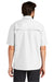 Eddie Bauer EB602 Mens Performance Fishing Moisture Wicking Short Sleeve Button Down Shirt w/ Double Pockets White Model Back