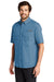 Eddie Bauer EB608 Mens Fishing Short Sleeve Button Down Shirt w/ Double Pockets Blue Gill Model 3Q
