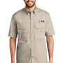Eddie Bauer Mens Fishing Short Sleeve Button Down Shirt w/ Double Pockets - Driftwood