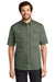 Eddie Bauer EB608 Mens Fishing Short Sleeve Button Down Shirt w/ Double Pockets Seagrass Green Model Front