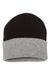 Sportsman Hats SP12T Unisex Color Blocked Cuffed Beanie Black/Heather Grey Flat Front