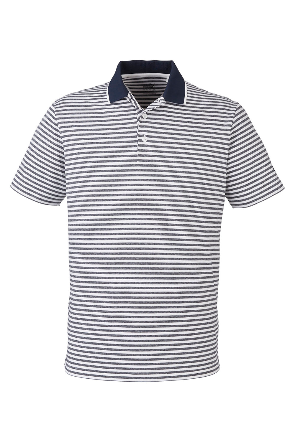 Puma 537447 Mens Mattr Feeder Moisture Wicking Short Sleeve Polo Shirt Navy Blue Flat Front