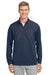 Puma 537472 Mens Volition Moisture Wicking Camo 1/4 Zip Sweatshirt Navy Blue/Ski Patrol Red Model Front