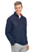 Puma 537472 Mens Volition Moisture Wicking Camo 1/4 Zip Sweatshirt Navy Blue/Ski Patrol Red Model 3q