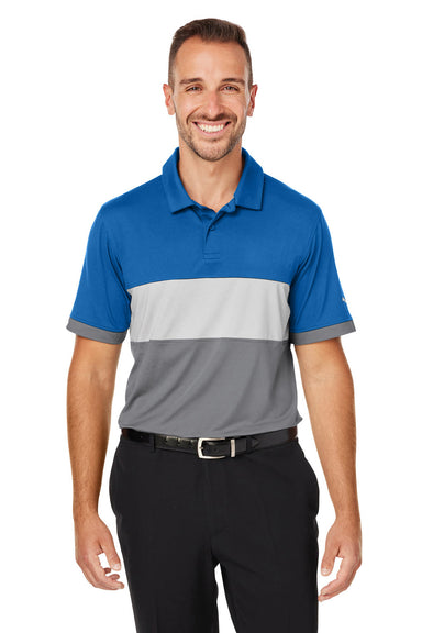 Puma 538930 Mens Cloudspun Highway Moisture Wicking Short Sleeve Polo Shirt Bright Cobalt Blue Model Front