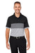 Puma 538930 Mens Cloudspun Highway Moisture Wicking Short Sleeve Polo Shirt Black/Grey Model Front