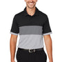 Puma Mens Cloudspun Highway Moisture Wicking Short Sleeve Polo Shirt - Black/Grey