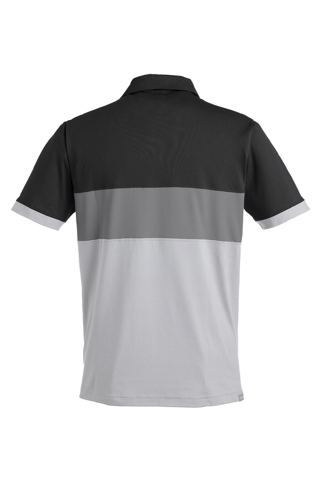 Puma 538930 Mens Cloudspun Highway Moisture Wicking Short Sleeve Polo Shirt Black/Grey Flat Back