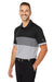 Puma 538930 Mens Cloudspun Highway Moisture Wicking Short Sleeve Polo Shirt Black/Grey Model 3q