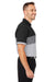 Puma 538930 Mens Cloudspun Highway Moisture Wicking Short Sleeve Polo Shirt Black/Grey Model Side