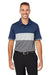 Puma 538930 Mens Cloudspun Highway Moisture Wicking Short Sleeve Polo Shirt Navy Blue Blazer Model Front