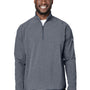 Puma Mens Coastal Woven Moisture Wicking 1/4 Zip Sweatshirt w/ Pockets - Heather Navy Blue