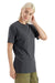 American Apparel 5389 Mens Sueded Cloud Short Sleeve Crewneck T-Shirt Asphalt Grey Model Side