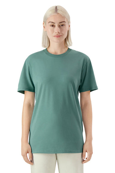 American Apparel 5389 Mens Sueded Cloud Short Sleeve Crewneck T-Shirt Arctic Green Model Front