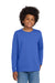 Gildan 5400B Youth Long Sleeve Crewneck T-Shirt Royal Blue Model Front
