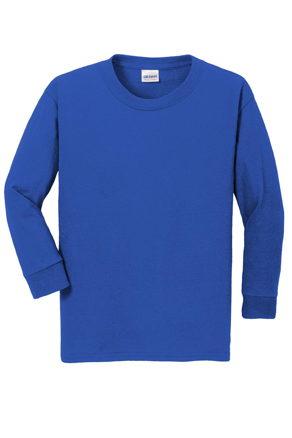 Gildan 5400B Youth Long Sleeve Crewneck T-Shirt Royal Blue Flat Front