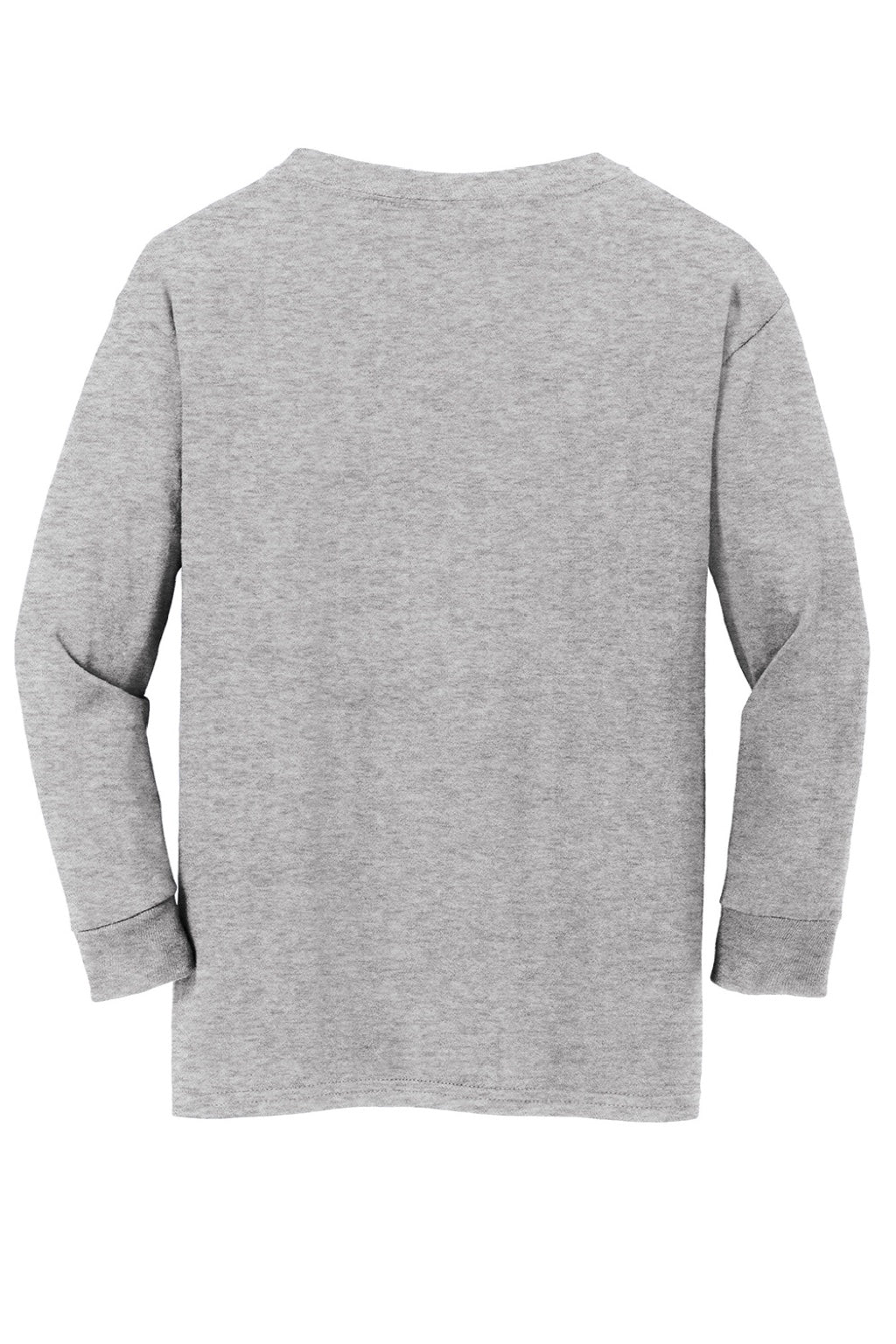 Gildan 5400B Youth Long Sleeve Crewneck T-Shirt Sport Grey Flat Back
