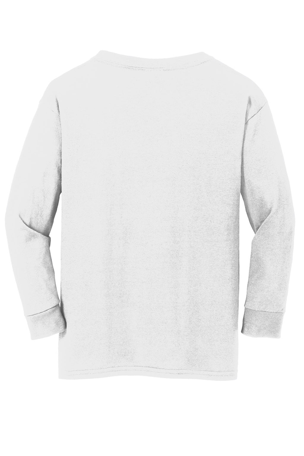 Gildan 5400B Youth Long Sleeve Crewneck T-Shirt White Flat Back